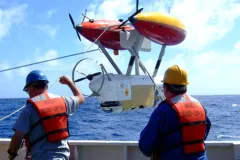 Geophysicist Jian Lin of Woods Hole Oceanographic Institution studied the earthquake site that triggered 2004’s Indian Ocean tsunami. New tools to map seafloor earthquakes—like this robotic Autonomous Benthic Explorer—enhance our understanding of catastrophic events, such as the tsunami.