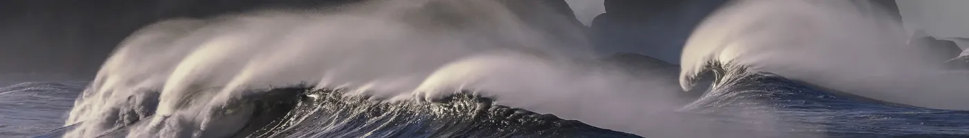 Waves cresting in the ocean. 